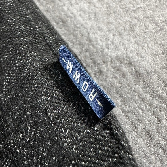 ROWM 1/4 Zip Sweater Mens XL Heather‎ Black Cotton Mock Neck Preppy - Picture 3 of 8